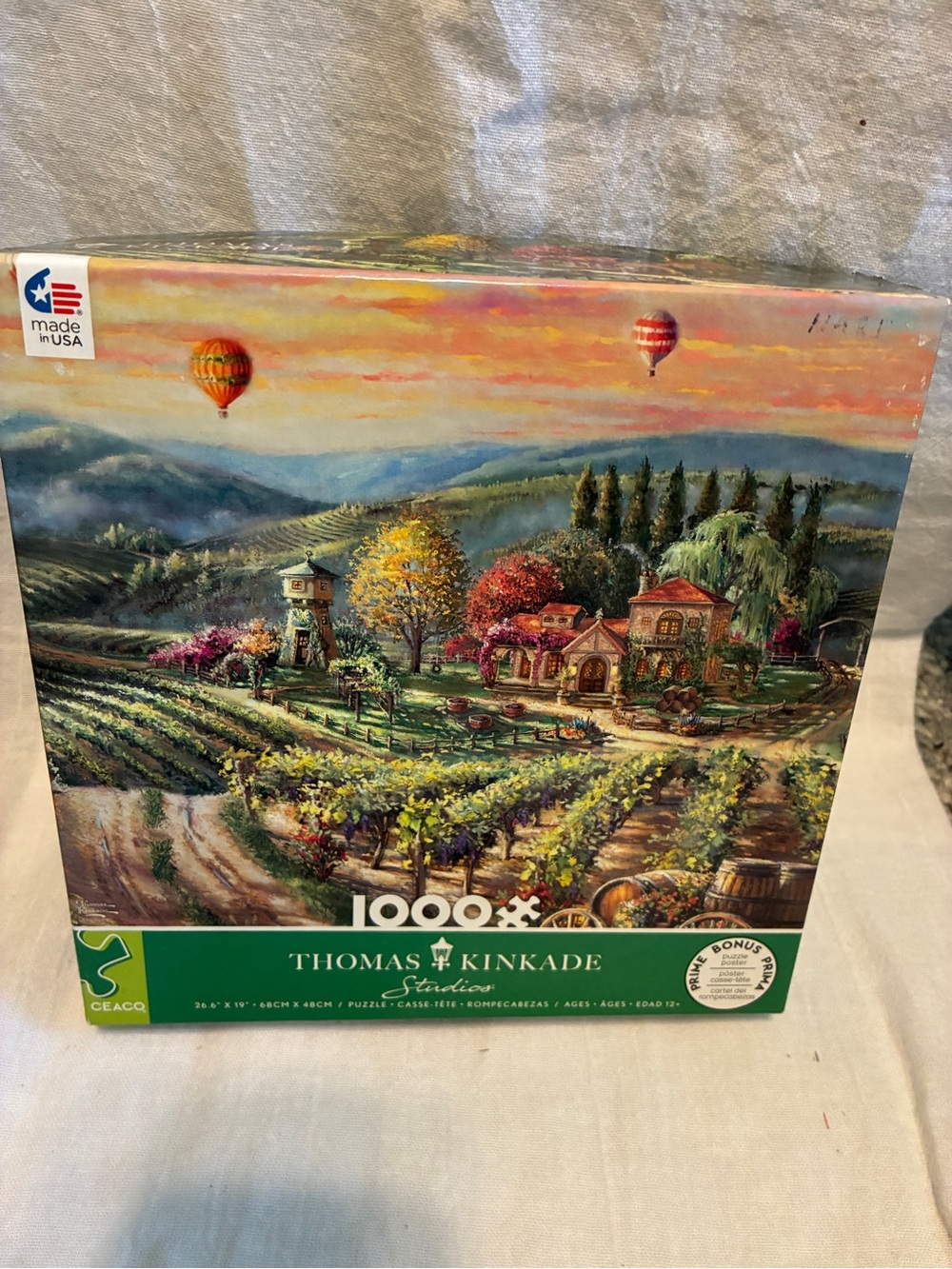 Thomas Kinkade 1000 Piece Scenic Vineyard Puzzle  Multicolor Poster included